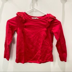 Red Ruffled Kids Blouse